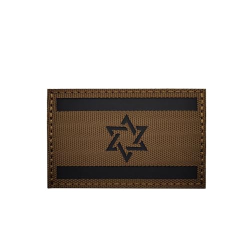 TOPPATCH Israelische Flagge, reflektierend, IR-Infrarot, israelisches Land, taktischer Kampf, jüdische Bagde, Militäruniform, Emblem, Armband, DIY-Applikation (braun) von TOPPATCH