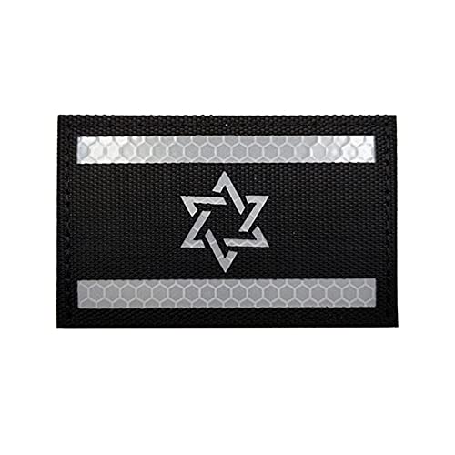 TOPPATCH Israelische Flagge, reflektierend, IR-Infrarot, israelisches Land, taktischer Kampf, jüdische Bagde, Militäruniform, Emblem, Armband, DIY-Applikation von TOPPATCH
