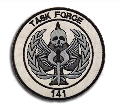 Task Force 141 Call of Military Duty Moral bestickte taktische Patches SAS Abzeichen Emblem Applikation Verschluss mit Klettverschluss für Militärjacken, Kappen, Rucksäcke (weiß) von TOPPATCH