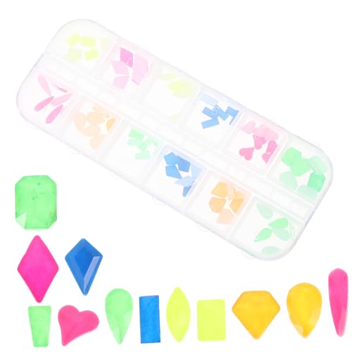 TOPPERFUN 1 Karton DIY Strasssteine Nagelset Fächer Glitzersteine für Nageldesign Selbstklebende Rhinestones für Maniküre und Kreative Bastelprojekte von TOPPERFUN