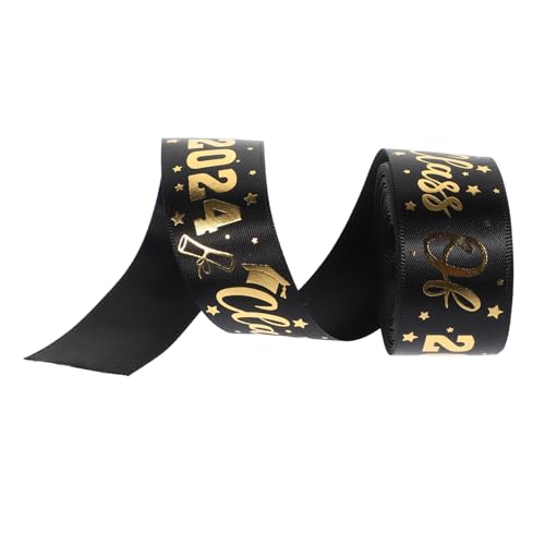TOPPERFUN 1 Rolle Abschluss Geschenkverpackungsband DIY Dekorationsband für Blumensträuße und Bastelarbeiten Yards Schwarzes Polyesterband mit Goldener Prägung TOPPERFUN 1 Rolle Abschluss Geschenkverpackungsband DIY Dekorationsband für Blumensträuße und Bastelarbeiten Yards Schwarzes Polyesterband mit Goldener Prägung von TOPPERFUN