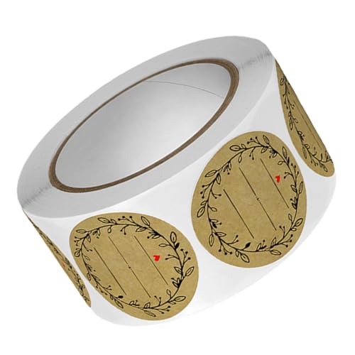 TOPPERFUN 1 Rolle Aufkleber Zum Backen Von Keksen Klebstoff Etiketten Für Gläser Verpackung Von Backwaren Kuchenetikett Gebacken Dekorativ Selbstklebendes Kraftpapier Khaki von TOPPERFUN