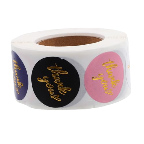 TOPPERFUN 1 Rolle Dankesaufkleber Selbstklebend Farbige Dekorative Etiketten für Geschenkverpackungen Einfach Anzuwenden für Backwaren und Süßigkeiten von TOPPERFUN
