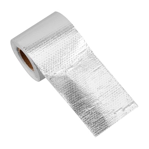 TOPPERFUN 1 Rolle Folienband Hitze Liner Isolierung Abdeckung industrie klebeband Aluminiumband für Kanal AC-Klebeband Thermoband Trockner-Entlüftungsband Alu-Rohrleitung Aluminiumfolie von TOPPERFUN