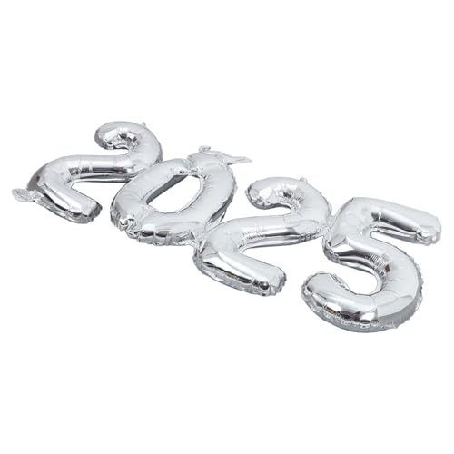 TOPPERFUN 1 Satz 2025 Ballon aus Aluminiumfolie für Luftballons groß Folienballons für das neue Jahr Für Rosa erste Ö Ballon für das neue Jahr Partygeschenk 2025 Luftballons Silber von TOPPERFUN