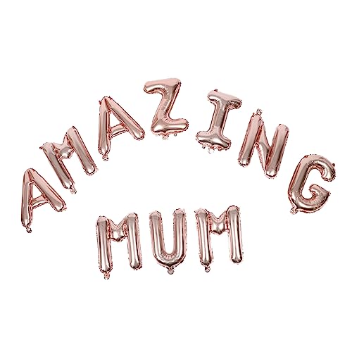 TOPPERFUN 1 Satz Alphabet-Ballon-Set Rosa Ballondekor Glückliche Luftballons zum Muttertag Junggesellin Pastell Folienballons zum Muttertag Partyballon Aluminiumfolie Golden von TOPPERFUN