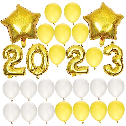 TOPPERFUN 1 Satz Ballondekoration Frohes Neues Jahr Ballons Ballon 2023 Blau Party 2023Silvesterballons Abschlussfeier Dekorationen Abschlussfeier Luftballons Emulsion Golden TOPPERFUN 1 Satz Ballondekoration Frohes Neues Jahr Ballons Ballon 2023 Blau Party 2023Silvesterballons Abschlussfeier Dekorationen Abschlussfeier Luftballons Emulsion Golden von TOPPERFUN