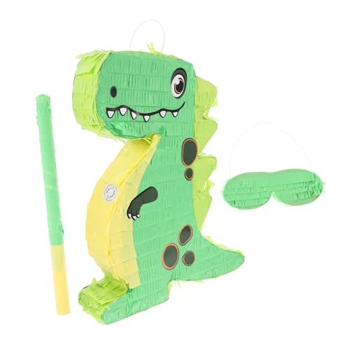 TOPPERFUN 1 Satz Dinosaurier-pinata Mädchen-dinosaurier-geburtstagsdekorationen Kleine Piñata Dinosaurier-partyzubehör Cowgirl-piñata Fiesta Pinata Geburtstag Piñata Pinata-stick Papier Grün von TOPPERFUN