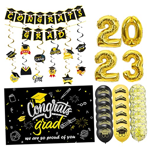 TOPPERFUN 1 Satz Doktorhut zieht die Fahne Partyballons Dekorationen Glückwunsch Meerjungfrau Ö Pastell Bausatz Abschluss Latexballons Abschlussballondekorationen Emulsion von TOPPERFUN