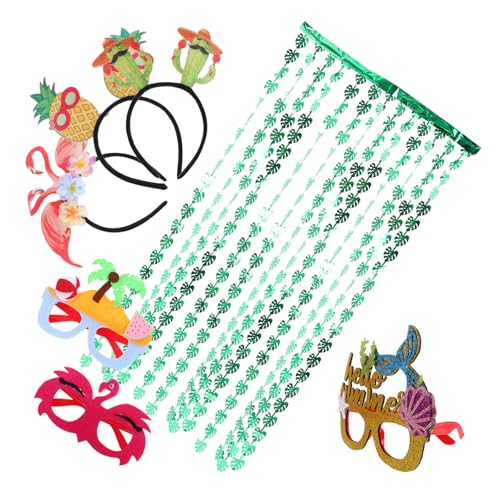 TOPPERFUN 1 Satz Hawaiian Party Zubehör Set mit Lustigen Brillen Haarschmuck und Tinsel Vorhang für Unvergessliche Luau Feiern und Fotorequisiten TOPPERFUN 1 Satz Hawaiian Party Zubehör Set mit Lustigen Brillen Haarschmuck und Tinsel Vorhang für Unvergessliche Luau Feiern und Fotorequisiten von TOPPERFUN