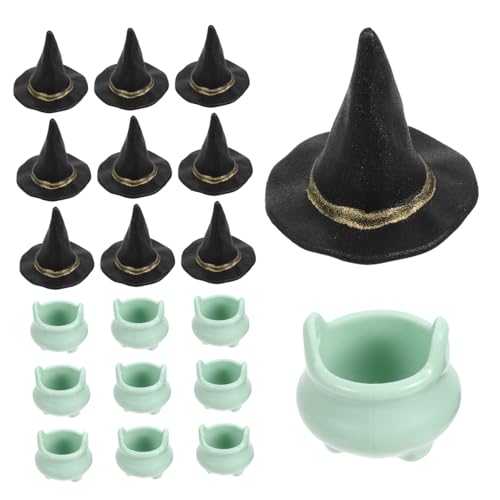 TOPPERFUN 1 Satz Hexenhut Mini Kessel Dekorationsartikel für Diy Party Accessoires Puppenhaus Süße Halloween Ornamente für Schreibtisch TOPPERFUN 1 Satz Hexenhut Mini Kessel Dekorationsartikel für Diy Party Accessoires Puppenhaus Süße Halloween Ornamente für Schreibtisch von TOPPERFUN