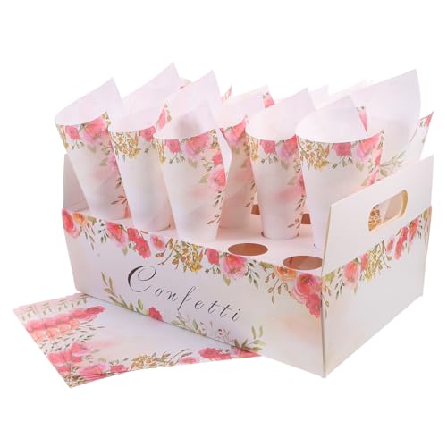 TOPPERFUN 1 Satz Kegelblumenhalter aus Papier für Hochzeiten Konfetti Tüten mit Tablett für Kleine Blumensträuße Süßigkeiten und Dekorationen Leicht und Tragbar TOPPERFUN 1 Satz Kegelblumenhalter aus Papier für Hochzeiten Konfetti Tüten mit Tablett für Kleine Blumensträuße Süßigkeiten und Dekorationen Leicht und Tragbar von TOPPERFUN