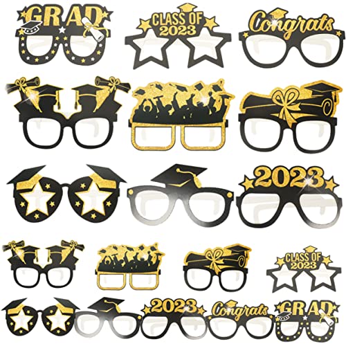 TOPPERFUN 1 Satz Papierbrillen Requisiten Die Requisiten Für Das Abschlussfoto 2023 Abschlusspapierbrille Rave 2023abschluss Abschlussbrille Rahmen Gläser Party 18 Stück TOPPERFUN 1 Satz Papierbrillen Requisiten Die Requisiten Für Das Abschlussfoto 2023 Abschlusspapierbrille Rave 2023abschluss Abschlussbrille Rahmen Gläser Party 18 Stück von TOPPERFUN