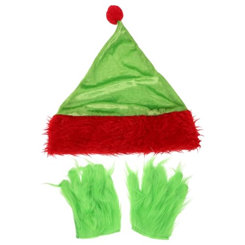 TOPPERFUN 1 Set Weihnachtsmütze Mit Grünen Pelzhandschuhen Monsterkostüm Handschuhe Weihnachtsmann Cosplay Zubehör Für Feiertags Rollenspiele Halloween Und Weihnachtsveranstaltungen TOPPERFUN 1 Set Weihnachtsmütze Mit Grünen Pelzhandschuhen Monsterkostüm Handschuhe Weihnachtsmann Cosplay Zubehör Für Feiertags Rollenspiele Halloween Und Weihnachtsveranstaltungen von TOPPERFUN