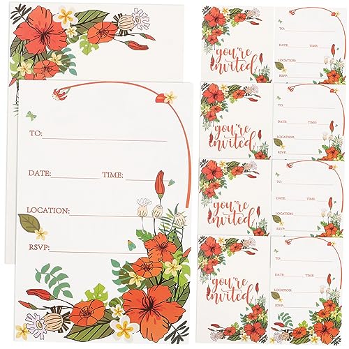 TOPPERFUN 10 Blatt Blumen Einladungskarte Hochzeitseinladungskarte Hochzeitskarten Hochzeitseinladungen Handschriftliche Einladungskarten Einladungskarten Geschriebene Karten von TOPPERFUN