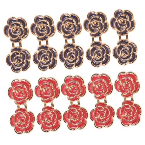 TOPPERFUN 10 Paare Hosenbundstraffer mit Rosenmotiv Verstellbare Knöpfe für Jeans und Röcke Abnehmbare Clips ohne Nähen Komfortable Passform Einfache Befestigung Dekorative Hosenknöpfe für TOPPERFUN 10 Paare Hosenbundstraffer mit Rosenmotiv Verstellbare Knöpfe für Jeans und Röcke Abnehmbare Clips ohne Nähen Komfortable Passform Einfache Befestigung Dekorative Hosenknöpfe für von TOPPERFUN