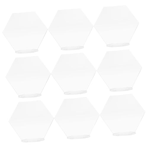 TOPPERFUN 10 Sätze Hexagon Sitzkarten für Hochzeiten Transparente Platzkarten mit Stabilen Ständern Wiederverwendbar für Tischdekorationen von TOPPERFUN