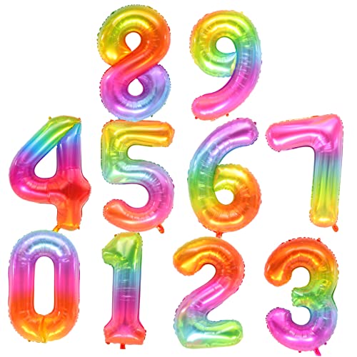 TOPPERFUN 10 Stück Jumbo Zahlenballons aus Aluminiumfolie Jelly Farbe für Geburtstagsfeiern Digitale Luftballons für Kindergeburtstag Foto Requisiten Zahlen TOPPERFUN 10 Stück Jumbo Zahlenballons aus Aluminiumfolie Jelly Farbe für Geburtstagsfeiern Digitale Luftballons für Kindergeburtstag Foto Requisiten Zahlen von TOPPERFUN