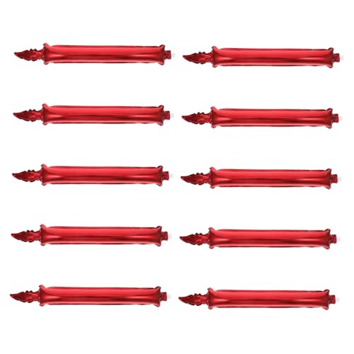 TOPPERFUN 10 Stück Kerzen-cheerstick Aufblasbare Cheerleader-stöcke Aufblasbare Ballon-jubelstöcke Jubelstock Rot Pvc TOPPERFUN 10 Stück Kerzen-cheerstick Aufblasbare Cheerleader-stöcke Aufblasbare Ballon-jubelstöcke Jubelstock Rot Pvc von TOPPERFUN
