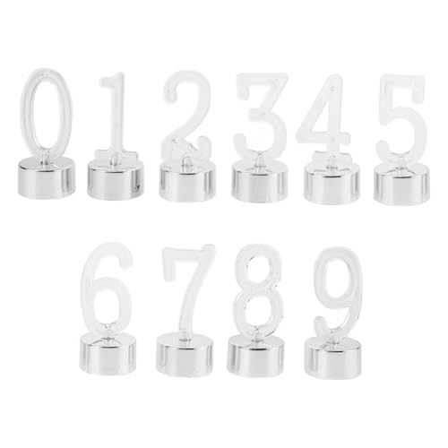 TOPPERFUN 10 Stück Teiliges LED Zahlkerzenlicht Rauchfreie Geburtstagsdekoration Wiederverwendbar Sicher für Haustiere Geeignet für Tisch und Raumdekoration von TOPPERFUN