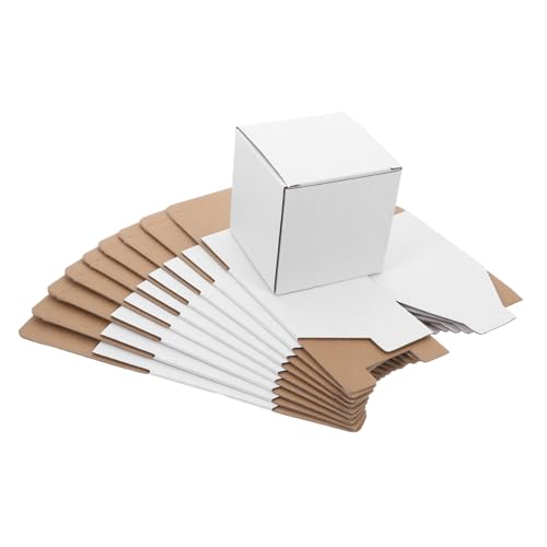 TOPPERFUN 10 Stück Weiße Wellpappe Kartons Stabile Umzugskartons Recycelbar Versand und Lagerboxen für Büro und Zuhause von TOPPERFUN