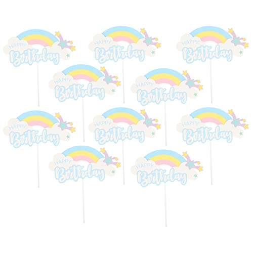 TOPPERFUN 10 Stück Wolke Regenbogenkarte geburtstagstorte Buntes Kuchentopper Geburtstagstorte einfügen Party-Dessert-Kuchenaufsatz Tortenaufleger Geburtstag Kuchen -Topper Papier Blau TOPPERFUN 10 Stück Wolke Regenbogenkarte geburtstagstorte Buntes Kuchentopper Geburtstagstorte einfügen Party-Dessert-Kuchenaufsatz Tortenaufleger Geburtstag Kuchen -Topper Papier Blau von TOPPERFUN