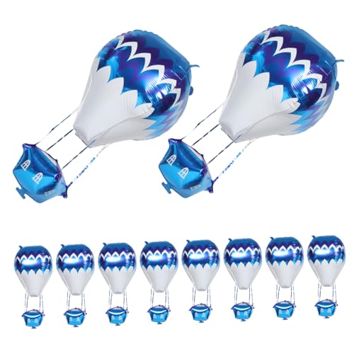TOPPERFUN 10 Stücke Aluminium Film Ballon Heißluftballon Dekorationen Dusche Heißluftballon Party Dekorationen Blau TOPPERFUN 10 Stücke Aluminium Film Ballon Heißluftballon Dekorationen Dusche Heißluftballon Party Dekorationen Blau von TOPPERFUN