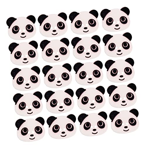 TOPPERFUN 100St Panda-Kopf-Holz knöpfe Holzzahlen zum Basteln Panda-Knöpfe nähen kinderkostüm kostüm für kinder Cartoon-Taste Knöpfe zum Nähen Karikatur Holzknöpfe Verschluss Knopf hölzern von TOPPERFUN