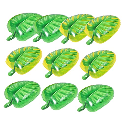 TOPPERFUN 10 Pcs Blattförmige Ballonbaum-Outdoor-Partys Blätter Schildkröten Jumbo Bunte Monstera Formballons Hawaii Style Ballon Luftballons Fotografie Prop Aluminium Film von TOPPERFUN