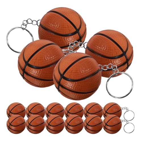 TOPPERFUN 12 Stück Basketball Schlüsselanhänger Mini Basketball Schlüsselketten PU für Taschen Rucksäcke und Schlüssel Praktisch im Alltag von TOPPERFUN