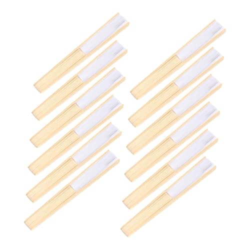 TOPPERFUN 12 Stück Diy Chinesische Handfächer Faltbare Leere Fächer für Kreative Hochzeiten Partys und Tanzaufführungen von TOPPERFUN