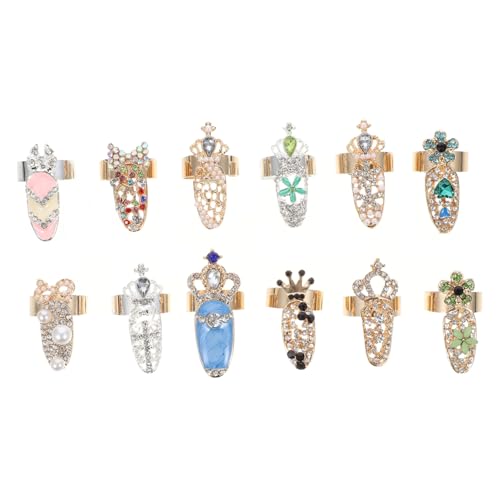 TOPPERFUN 12 Stück Kristall Nagelabdeckungen Für Fingernägel Damen Modische Nägel Fingernägel Knöchelringe Charm Nagelringe Schmuck Fingerspitzen Klauen Charms Nagelkunst TOPPERFUN 12 Stück Kristall Nagelabdeckungen Für Fingernägel Damen Modische Nägel Fingernägel Knöchelringe Charm Nagelringe Schmuck Fingerspitzen Klauen Charms Nagelkunst von TOPPERFUN