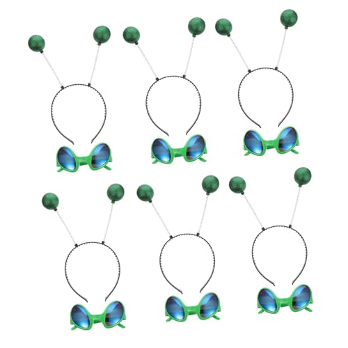 TOPPERFUN 12 Stück Teiliges Lustige Brille mit Saucer Man Haarschmuck Grüner Kopfband und Blauen Gläsern für Festival Karneval und Partys für Erwachsene TOPPERFUN 12 Stück Teiliges Lustige Brille mit Saucer Man Haarschmuck Grüner Kopfband und Blauen Gläsern für Festival Karneval und Partys für Erwachsene von TOPPERFUN