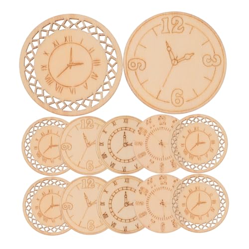 TOPPERFUN 16 Stück Teiliges Holz Uhrzuschnitte für DIY Projekte Hölzerne Bastelrohlinge zum Bemalen Schilder und Kunstwerke für Handwerk und Dekoration von TOPPERFUN