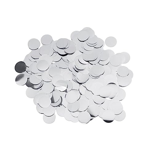 TOPPERFUN 1Packung Silberne Runde Konfetti aus Aluminiumfolie Dekoration für Partys Hochzeiten Geburtstagsfeiern und Festivals Tischdekoration und Ballonfüllung von TOPPERFUN