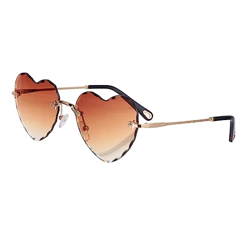 TOPPERFUN 1Stück Rahmenlose Herzform Sonnenbrille mit Dicken Kanten Sonnenbrille für Damen und Herren Partys Cosplay und Besondere Anlässe UV Leicht TOPPERFUN 1Stück Rahmenlose Herzform Sonnenbrille mit Dicken Kanten Sonnenbrille für Damen und Herren Partys Cosplay und Besondere Anlässe UV Leicht von TOPPERFUN