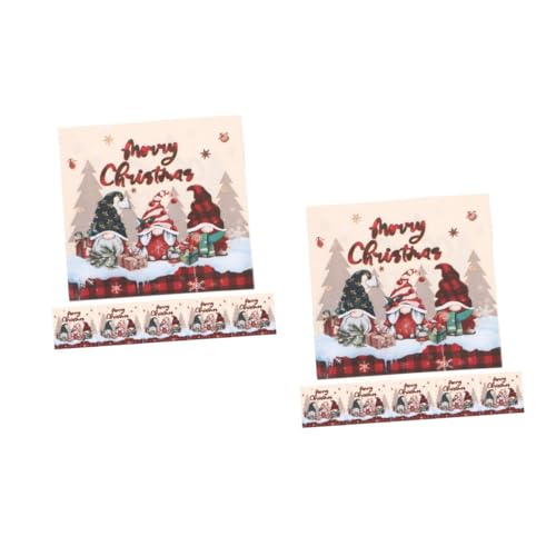 TOPPERFUN 2 Sätze Papierservietten Weihnachtsservietten Servietten Mit Cartoon Muster Rote Feiertagsservietten Karierte Servietten Weihnachtsservietten Aus Papier 20 Stück * 2 von TOPPERFUN