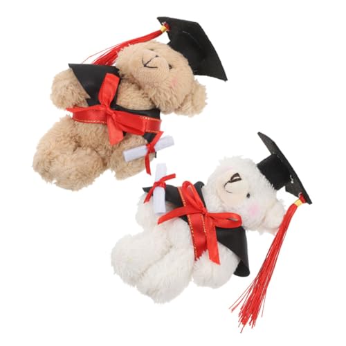 TOPPERFUN 2 Stück Dr Bär Puppe Abschluss Plüschtiere Doktorat Abschlussgeschenke Freundin Absolvent Abschluss Stoffbär Plüschtier Niedlicher Mini Abschlussbär Tier Gastgeschenk Party Pp von TOPPERFUN