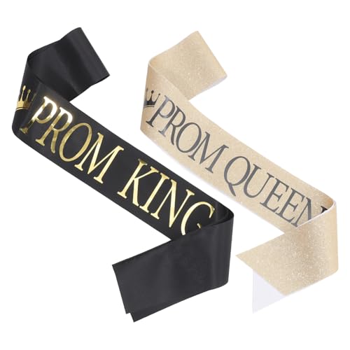 TOPPERFUN 2 Stück Etikette Mit Schultergurten Abschlussballkönig Und -königin Von Prom Queen Schärpe Prom - Ballkönigin Festzüge Halloween Braut Könige Gericht Stoff von TOPPERFUN