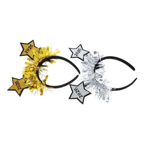TOPPERFUN 2 Stück Happy Year Haarband mit Glitzernden Sternen Fester Haarschmuck für Silvester und Abschlussfeiern Geeignet für Erwachsene TOPPERFUN 2 Stück Happy Year Haarband mit Glitzernden Sternen Fester Haarschmuck für Silvester und Abschlussfeiern Geeignet für Erwachsene von TOPPERFUN