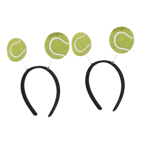 TOPPERFUN 2 Stück Tennis Stirnband mit Frühlingsball Kreatives Sport Accessoire für Damen und Herren Leichtes Komfortables Party und Event Haarband Trendiges Design für Sportveranstaltungen von TOPPERFUN