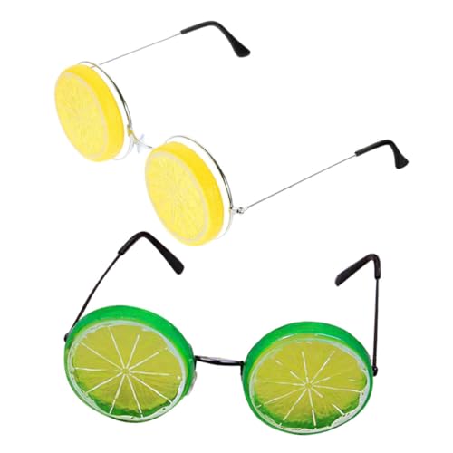TOPPERFUN 2 Stück Zitronenbrillen Partygeschenke Brille Partybrille Lustige Brille Partybrille Lustige Brille Lustige Brille Partybrille Brille Gelb Kunststoff von TOPPERFUN