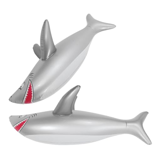 TOPPERFUN 2 Stück aufblasbarer Hai Dekorationen Party schwimmt Luft outdoor interaktives großes aufblasbares Hai-Poolspielzeug Aufblasbare Hai-Dekoration PVC Grey TOPPERFUN 2 Stück aufblasbarer Hai Dekorationen Party schwimmt Luft outdoor interaktives großes aufblasbares Hai-Poolspielzeug Aufblasbare Hai-Dekoration PVC Grey von TOPPERFUN