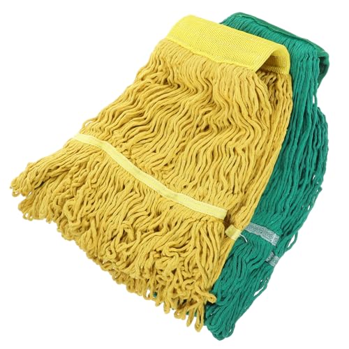 TOPPERFUN 2 Stücke Wasserabsorbierende Mopp Nachfüllpackung aus Baumwollgarn für Haushalt Waschbare Wischmopp Ersatzköpfe für Holz und Fliesenböden von TOPPERFUN