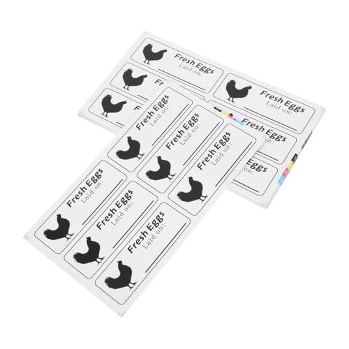 TOPPERFUN 20 Blatt Etikett mit dem Datum des Eierkartons Kartonetiketten Lebensmitteletikett Eierstäbchen Frische Eier vom Bauernhof Lebensmittelbehälteretiketten Aufkleber von TOPPERFUN