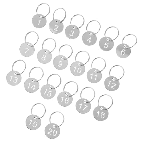 TOPPERFUN 20 Stück Metallnummernetiketten 1–20 Hängeetiketten Für Organisierte Schlüsselanhänger – Nummerierte Markierungen Runde Scheibe – Nummerierte Id Etiketten TOPPERFUN 20 Stück Metallnummernetiketten 1–20 Hängeetiketten Für Organisierte Schlüsselanhänger – Nummerierte Markierungen Runde Scheibe – Nummerierte Id Etiketten von TOPPERFUN