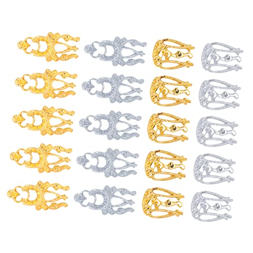 TOPPERFUN 20 Stück Nail Art Dekorationen DIY Zubehör für Maniküre Gold Silber für Kreative Nageldesigns für Zuhause Salon von TOPPERFUN