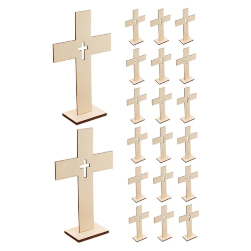 TOPPERFUN 20Stücke Holz Kreuzornament Dekorative Holzfigur für Zuhause Stehendes für Rustikale Inneneinrichtung für DIY Projekte und TOPPERFUN 20Stücke Holz Kreuzornament Dekorative Holzfigur für Zuhause Stehendes für Rustikale Inneneinrichtung für DIY Projekte und von TOPPERFUN