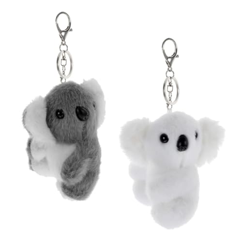 TOPPERFUN 2Stücke Koala Schlüsselanhänger Süße Plüsch Koala Anhänger Für Taschen Und Schlüsselbund Weißer Und Grauer Koala Beutel Anhänger Perfektes von TOPPERFUN