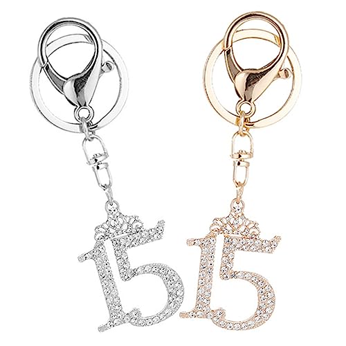 TOPPERFUN 2Stücke Krone Schlüsselanhänger Mit Glitzersteinen Eleganter Schlüsselbund Schmuck Für Frauen Metallisch Und Dekorative Schlüsselanhänger Anhänger von TOPPERFUN